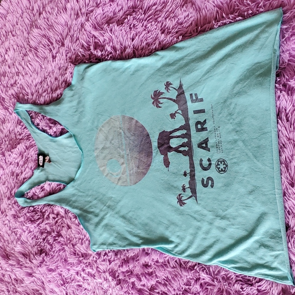 Next Level Apparel Star Wars Light Blue Comfy Tank Top, Women's Size L